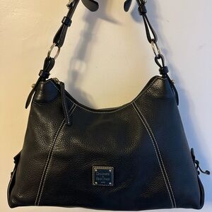Dooney & Bourke Vintage Black Pebble Leather Hobo Bag